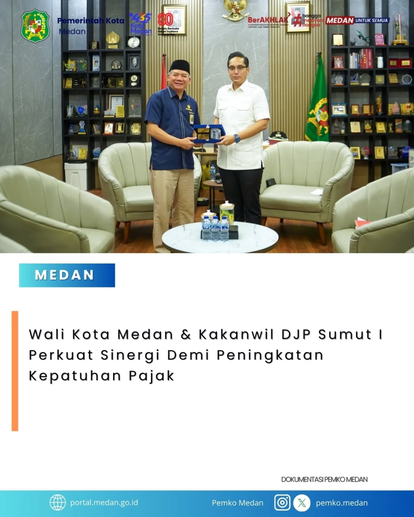 Walikota Medan menerima kunjungan silaturahmi Kepala Kantor Wilayah Direktorat Jenderal Pajak (Kakanwil DJP) Sumut I